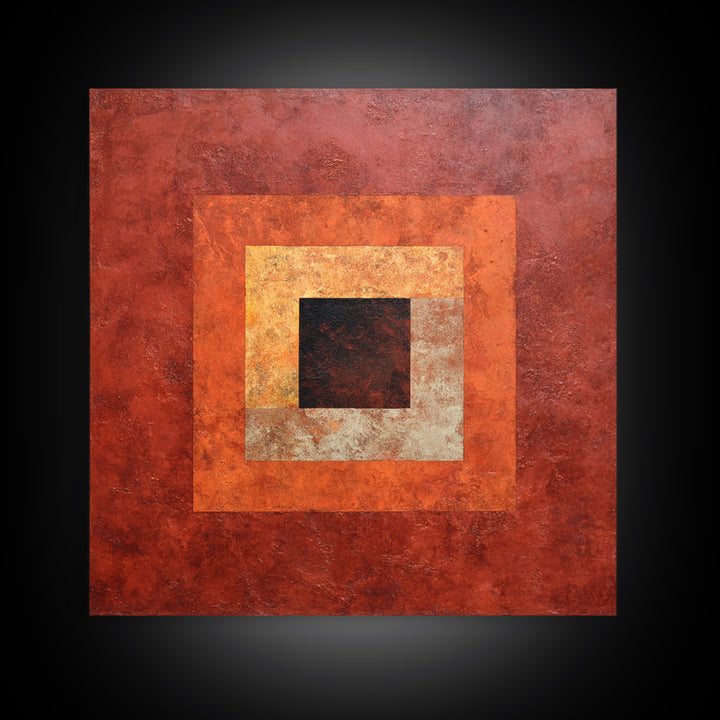 Burnt Orange Canyon Abstraction Framed Canvas Print, Monochrome Art, Luxury Decor, Living Room Decor, Fine Art, Mono, MON-1x1-40