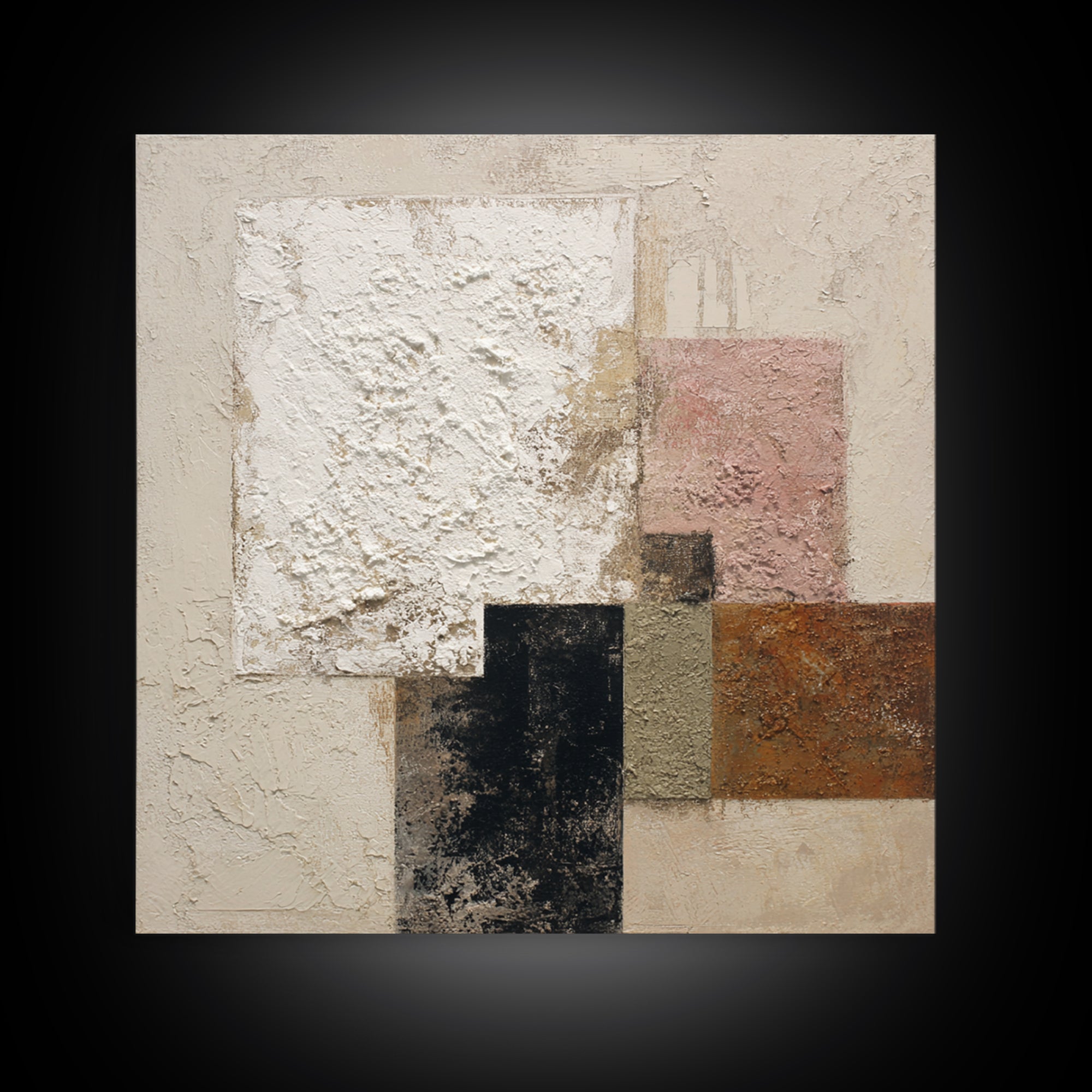 Ivory White Plaster Texture Composition Canvas Print, Monochrome Art, Room Decor, Living Room Decor, Mono, Mid Century Modern, MON-1x1-77
