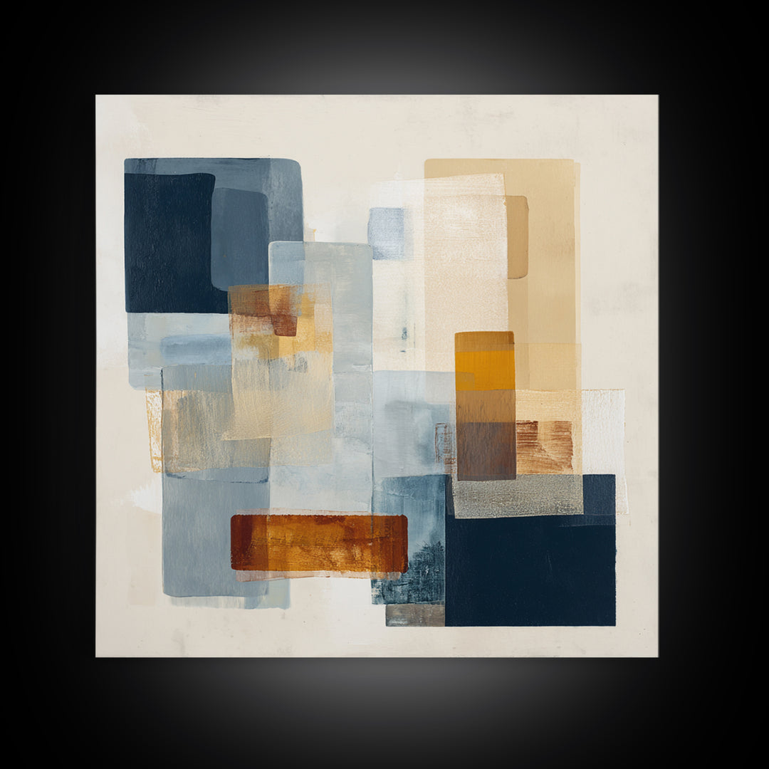 Cream on Cream Minimalist Forms Canvas Print, Monochrome Art, Moody Wall Art, Living Room Decor, Fine Art, Mono, MON-1x1-94
