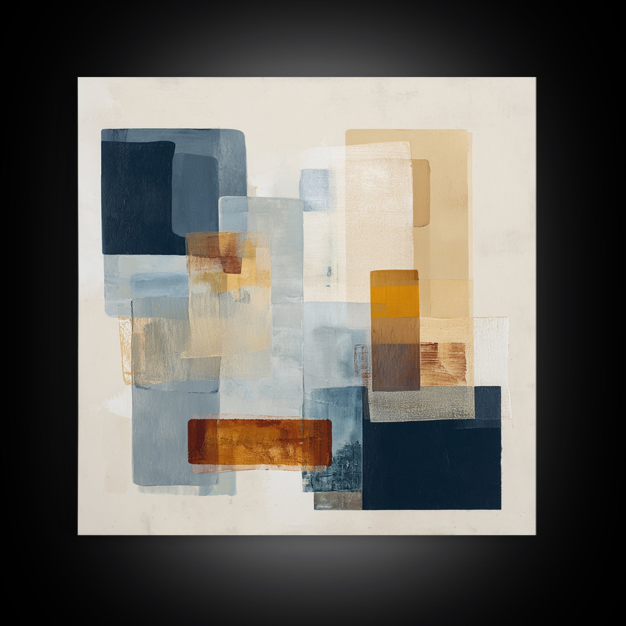 Cream on Cream Minimalist Forms Canvas Print, Monochrome Art, Moody Wall Art, Living Room Decor, Fine Art, Mono, MON-1x1-94