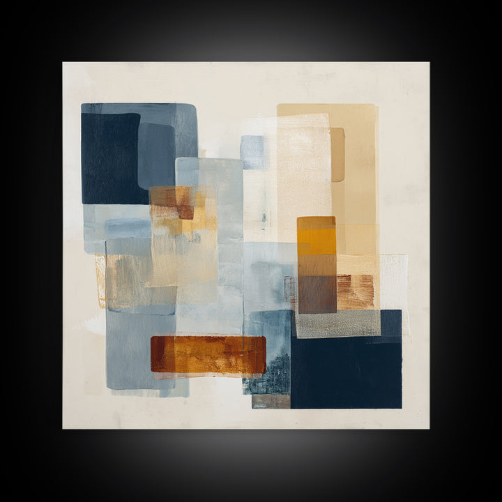 Cream on Cream Minimalist Forms Canvas Print, Monochrome Art, Moody Wall Art, Living Room Decor, Fine Art, Mono, MON-1x1-94