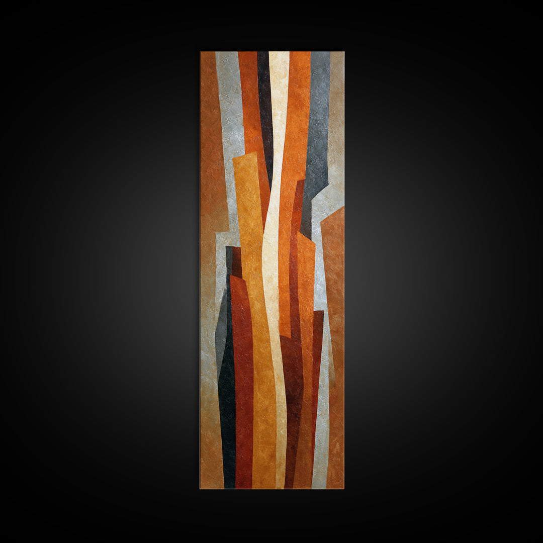 Burnt Orange Canyon Abstraction Canvas Print, Monochrome Art, Living Room Decor, Oil Painting, Mono, Gallery Decor, Wall Decor, MON-1x3-100