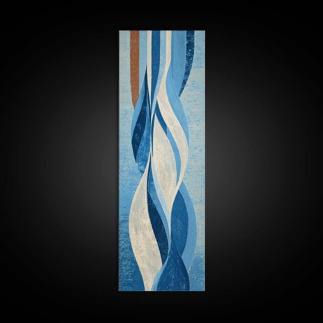 All Blue Ocean Abstraction Canvas Print, Monochrome Art, Fine Art Print, Living Room Decor, Oil Painting, Mono, Digital Prints, MON-1x3-13