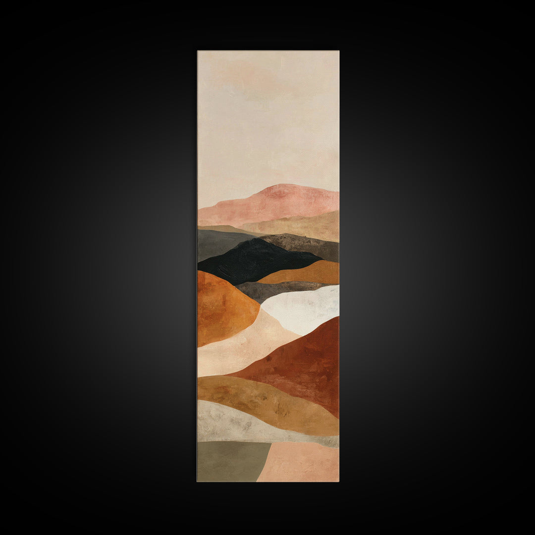 Warm Brown Desert Landscape Canvas Print, Monochrome Art, Gallery Decor, Living Room Decor, Fine Art, Mono, Contemporary Art, MON-1x3-21