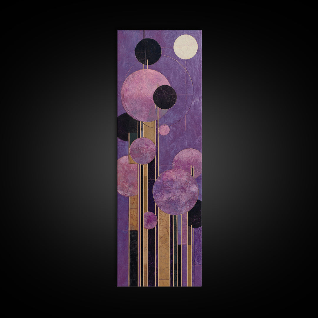Purple Night Sky Canvas Print, Monochrome Art, Living Room Decor, Oil Painting, Mono, Apartment Decor, Printable Art, MON-1x3-27