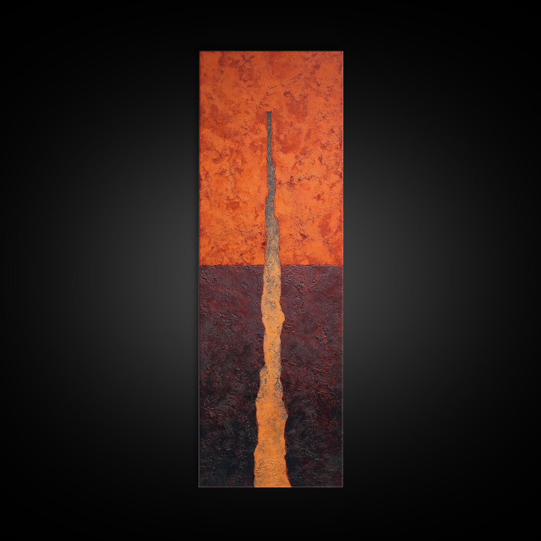 Burnt Orange Canyon Abstraction Canvas Print, Monochrome Art, Room Decor, Living Room Decor, Fine Art, Mono, Mid Century Modern, MON-1x3-28