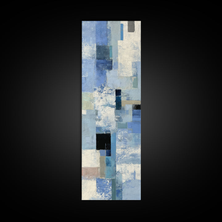 All Blue Ocean Abstraction Canvas Print, Monochrome Art, Fine Art Print, Living Room Decor, Oil Painting, Mono, Digital Prints, MON-1x3-37