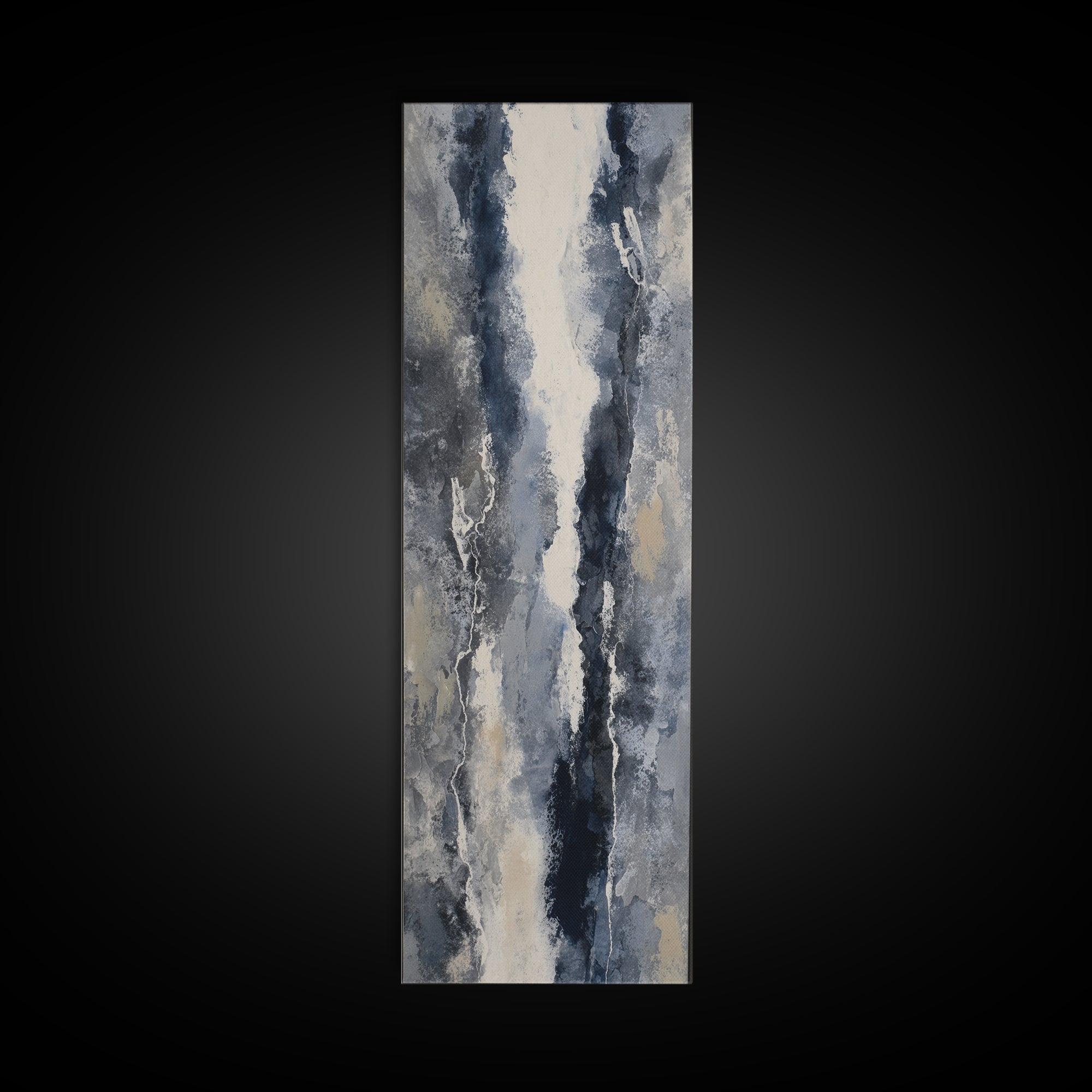 Black Ink Abstract Canvas Print, Monochrome Art, Wallpaper Mural, Living Room Decor, Fine Art, Mono, Textured Painting, MON-1x3-42