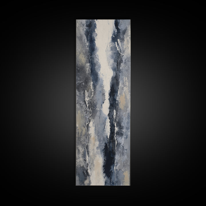 Black Ink Abstract Canvas Print, Monochrome Art, Wallpaper Mural, Living Room Decor, Fine Art, Mono, Textured Painting, MON-1x3-42