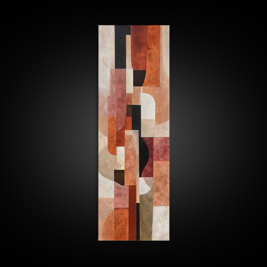 Burnt Orange Canyon Abstraction Framed Canvas Print, Monochrome Art, Home Decor, Living Room Decor, Mono, Bedroom Decor, MON-1x3-52