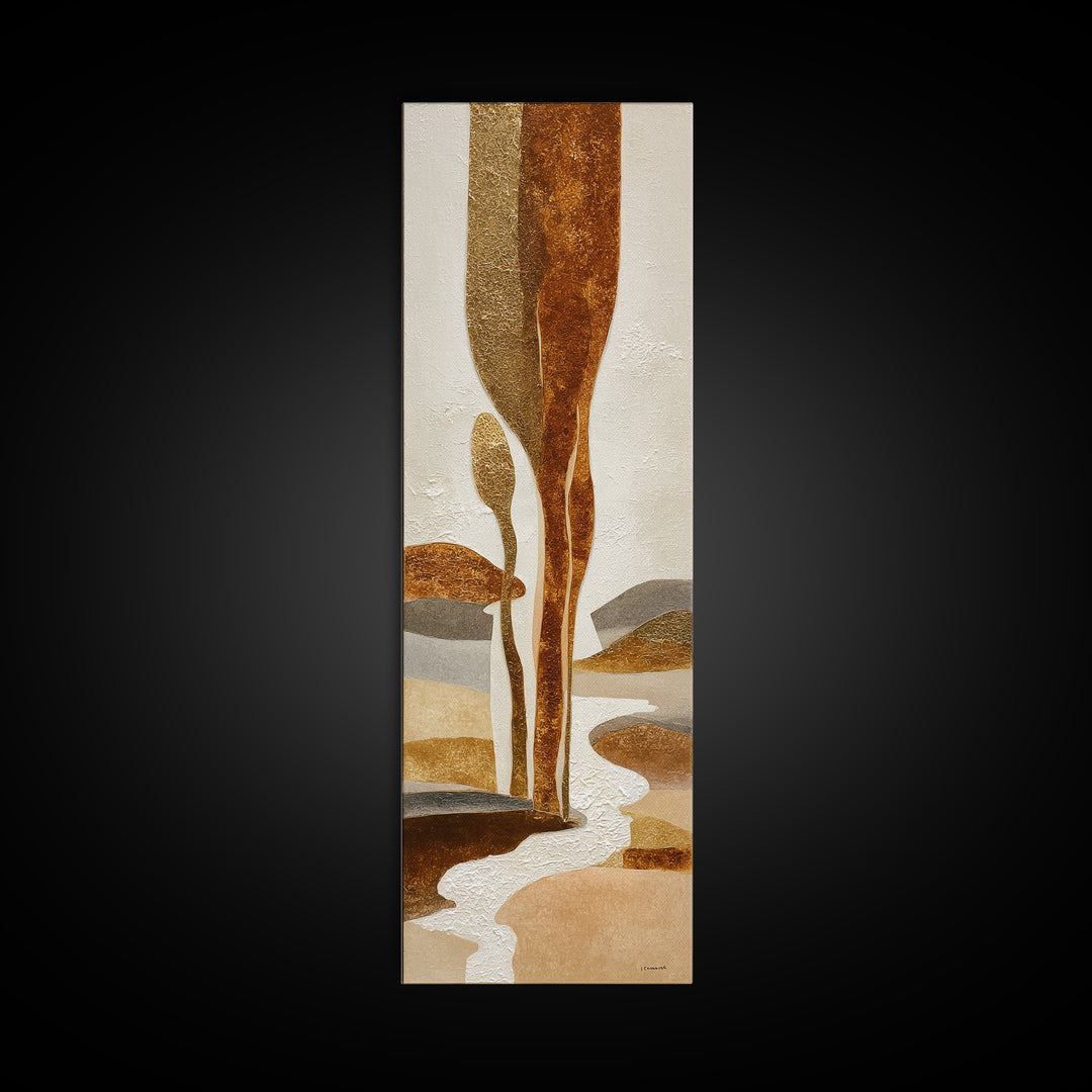 Warm Brown Desert Landscape Framed Canvas Print, Monochrome Art, Boho Decor, Living Room Decor, Fine Art, Mono, Art Print, MON-1x3-69