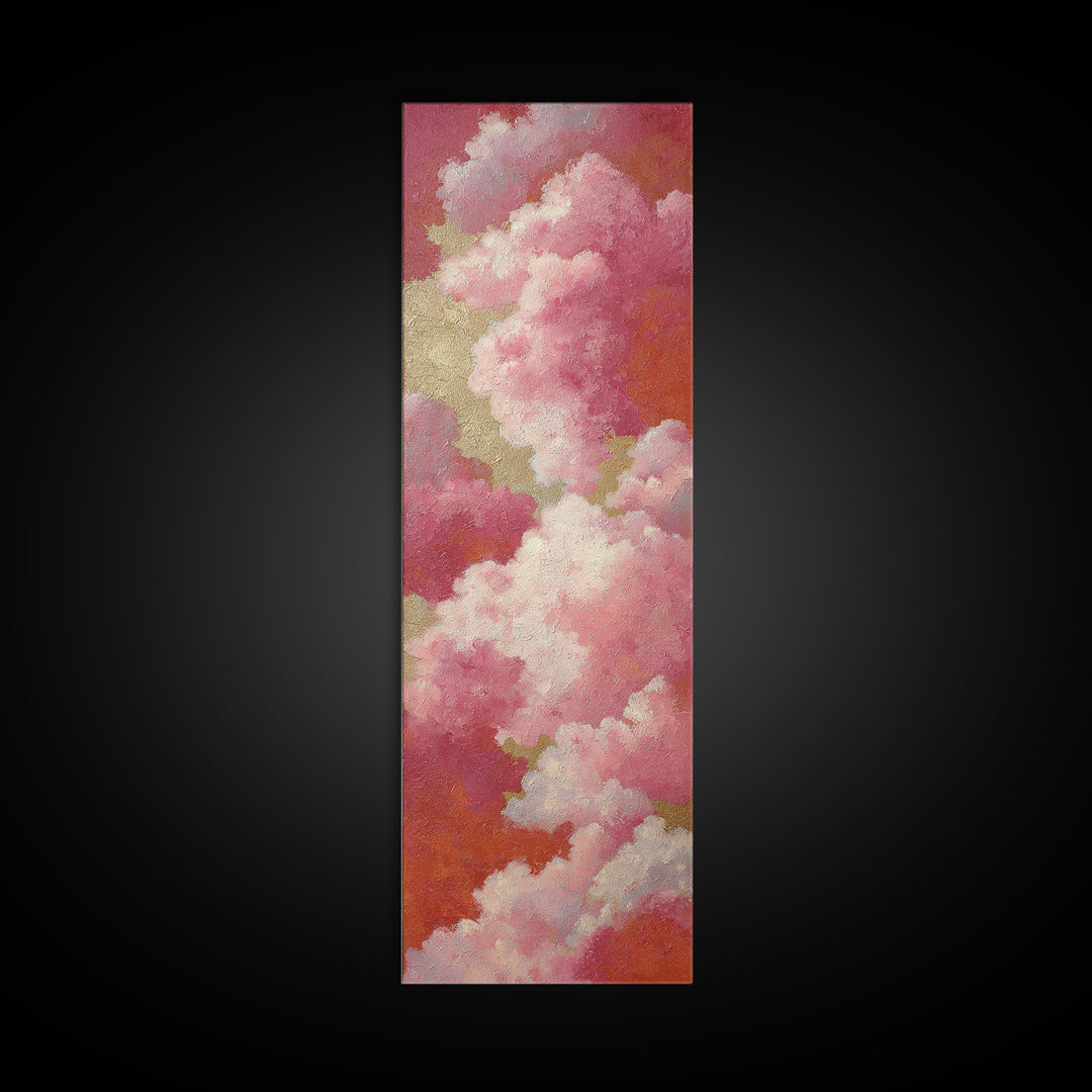 All Pink Cloudscape Canvas Print, Monochrome Art, Original Art, Living Room Decor, Fine Art, Mono, Bird Art, Bedroom Wall Art, MON-1x3-72