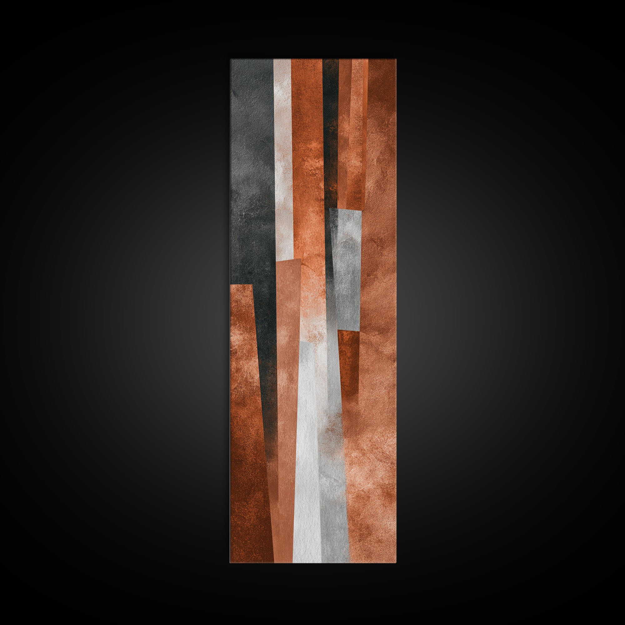 Burnt Orange Canyon Abstraction Framed Canvas Print, Monochrome Art, Abstract Art, Living Room Decor, Fine Art, Mono, MON-1x3-76
