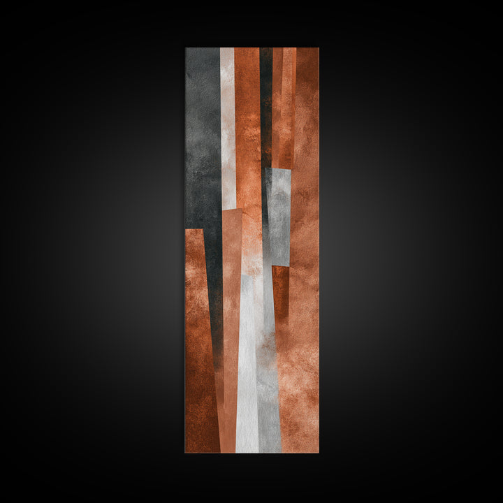 Burnt Orange Canyon Abstraction Framed Canvas Print, Monochrome Art, Abstract Art, Living Room Decor, Fine Art, Mono, MON-1x3-76