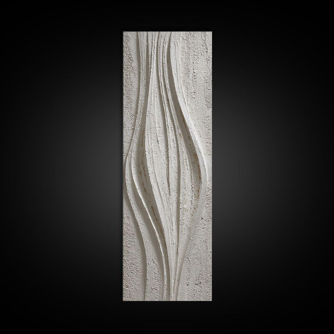 Ivory White Plaster Texture Composition Canvas Print, Monochrome Art, Boho Wall Art, Living Room Decor, Fine Art, Mono, MON-1x3-89