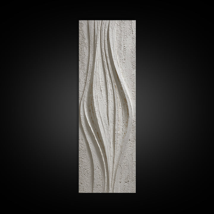 Ivory White Plaster Texture Composition Canvas Print, Monochrome Art, Boho Wall Art, Living Room Decor, Fine Art, Mono, MON-1x3-89