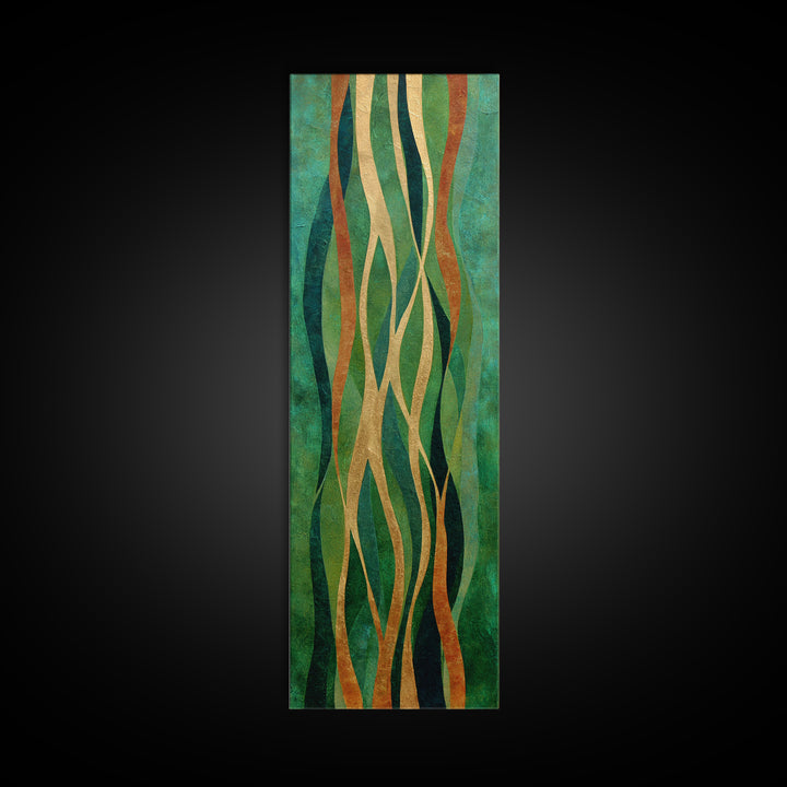 Deep Green Forest Silhouette Study Canvas Print, Monochrome Art, Modern Art, Living Room Decor, Fine Art, Mono, MON-1x3-97