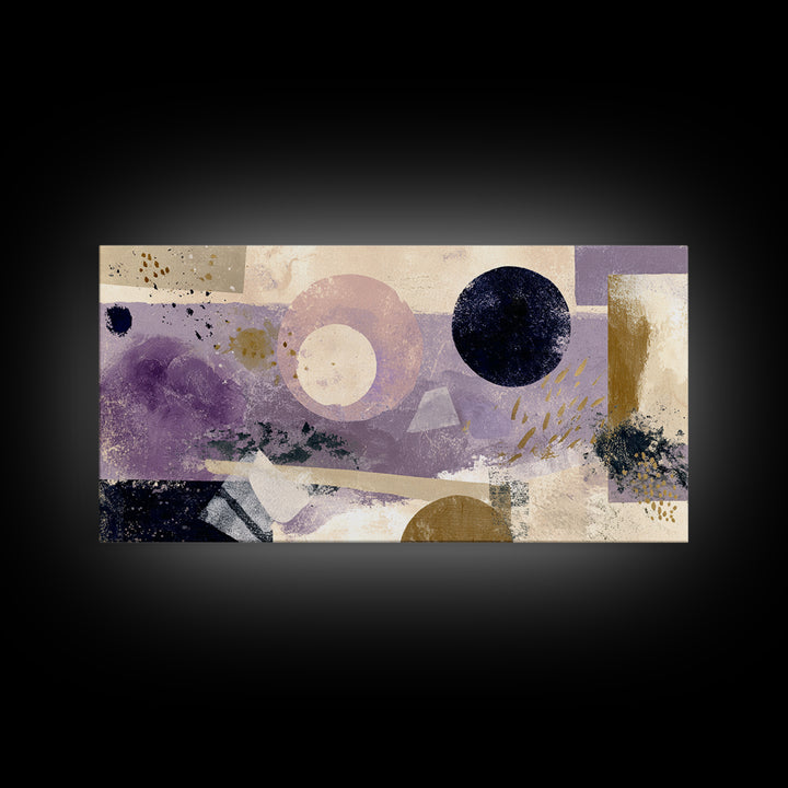 Purple Night Sky Framed Canvas Print, Monochrome Art, Living Room Decor, Fine Art, Mono, Gallery Decor, Neutral Decor, MON-2x1-11