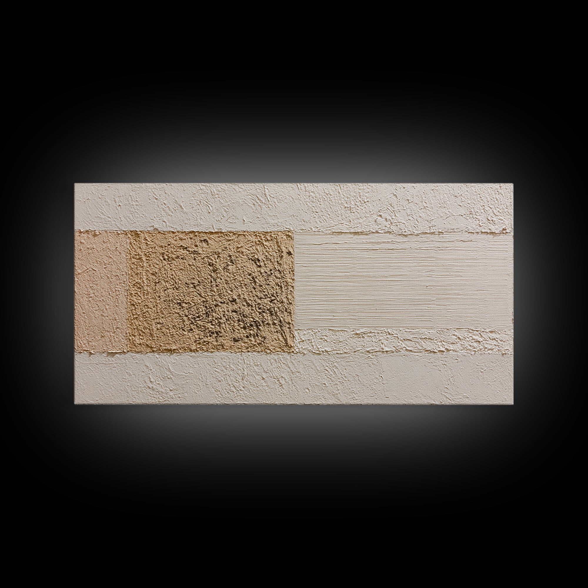 Cream on Cream Minimalist Forms Framed Canvas Print, Monochrome Art, Fine Art Print, Living Room Decor, Fine Art, Mono, MON-2x1-18
