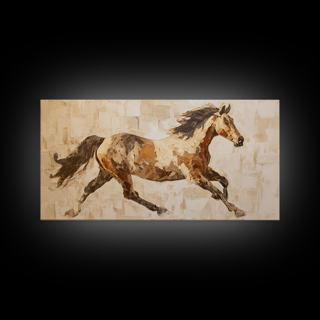Sepia Horse Portrait Canvas Print, Monochrome Art, Statement Artwork, Living Room Decor, Fine Art, Mono, Digital Art, MON-2x1-22
