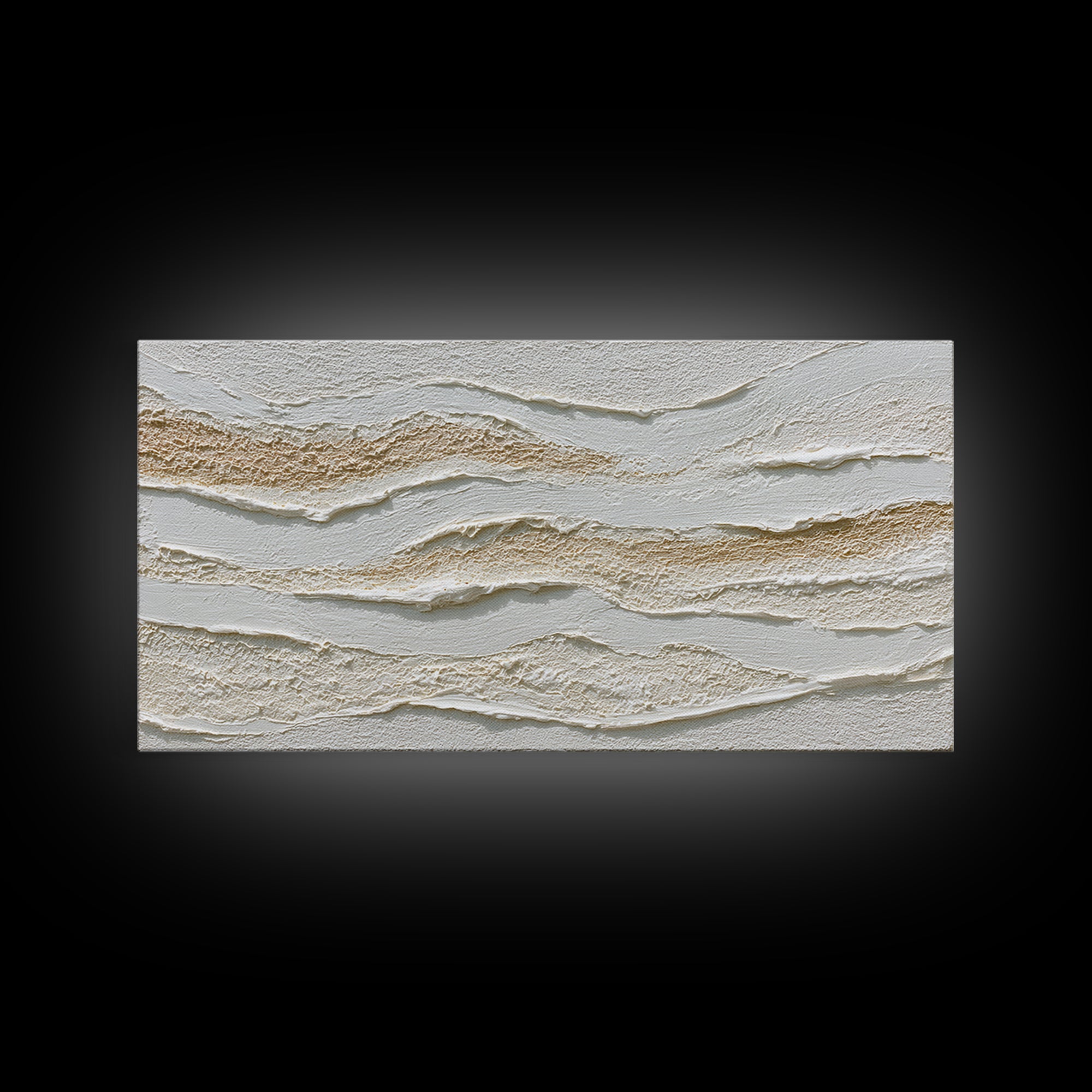 Ivory White Plaster Texture Composition Framed Canvas Print, Monochrome Art, Home Decor, Living Room Decor, Fine Art, Mono, MON-2x1-25