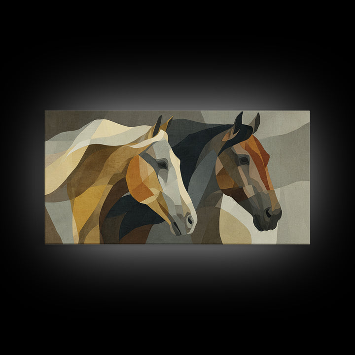 Sepia Horse Portrait Canvas Print, Monochrome Art, Digital Prints, Living Room Decor, Fine Art, Mono, Apartment Decor, MON-2x1-70