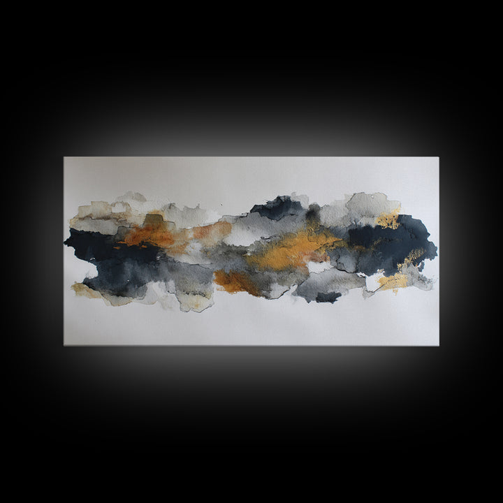 Black Ink Abstract Canvas Print, Monochrome Art, Living Room Decor, Abstract Art, Mono, Apartment Decor, Printable Art, MON-2x1-98