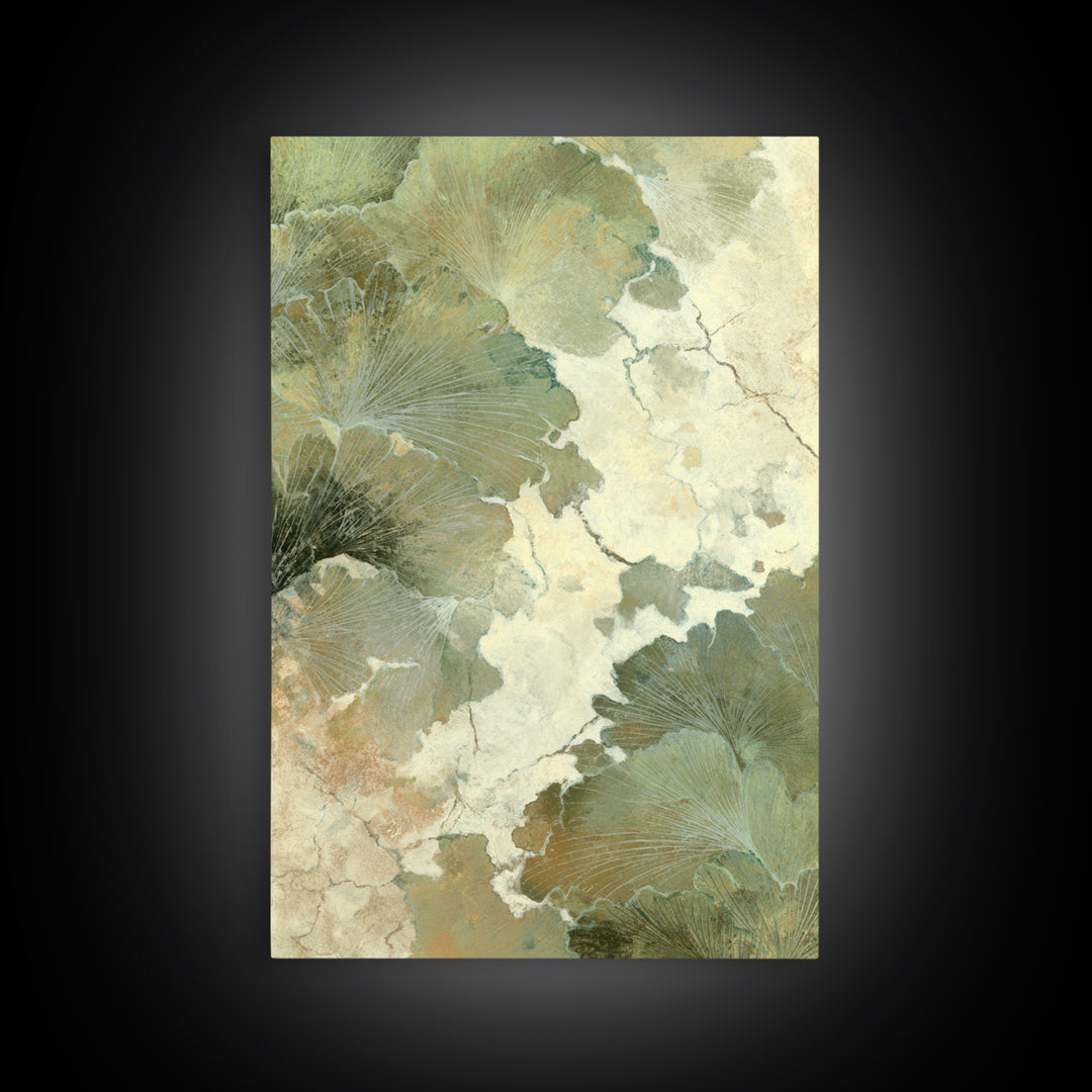 Gold Tonal Sunburst Medallion Framed Canvas Print, Monochrome Art, Textured Painting, Living Room Decor, Fine Art, Mono, MON-2x3-22