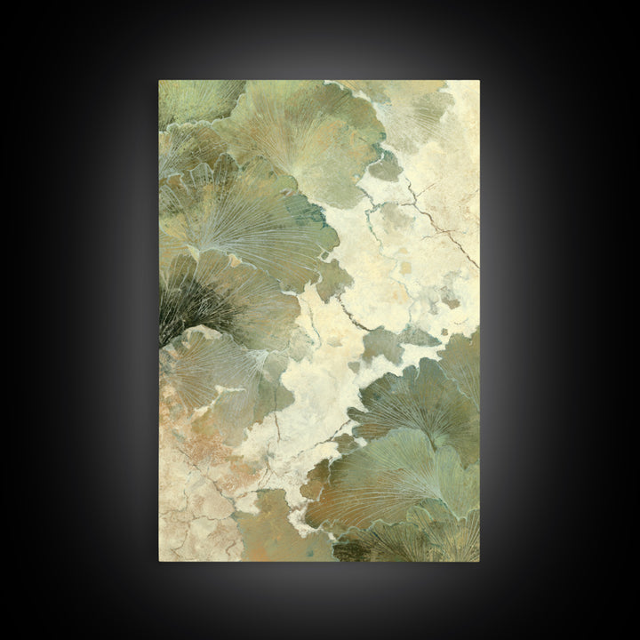 Gold Tonal Sunburst Medallion Framed Canvas Print, Monochrome Art, Textured Painting, Living Room Decor, Fine Art, Mono, MON-2x3-22