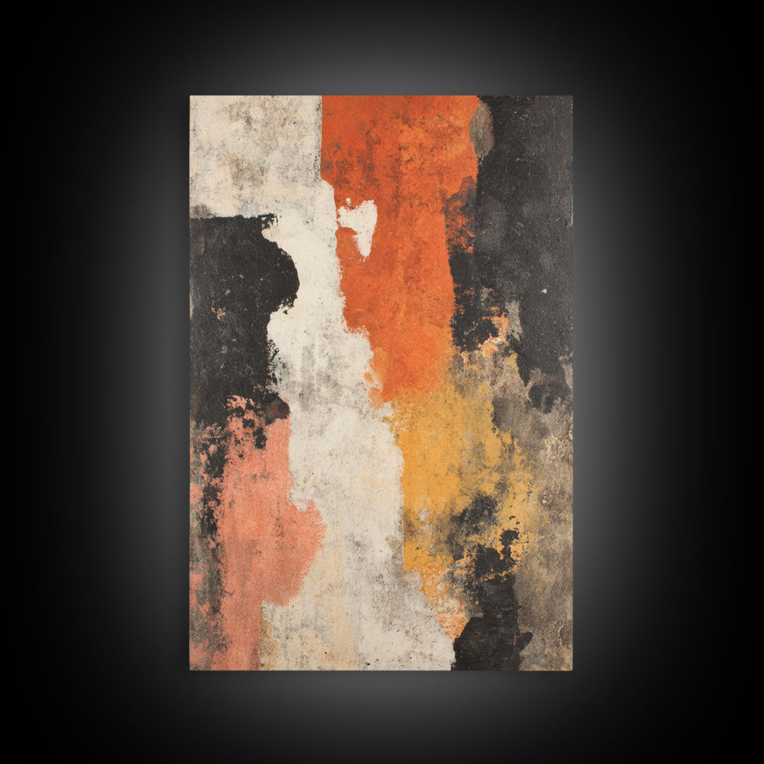 Burnt Orange Canyon Abstraction Framed Canvas Print, Monochrome Art, Bird Art, Living Room Decor, Fine Art, Mono, Boho Decor, MON-2x3-24