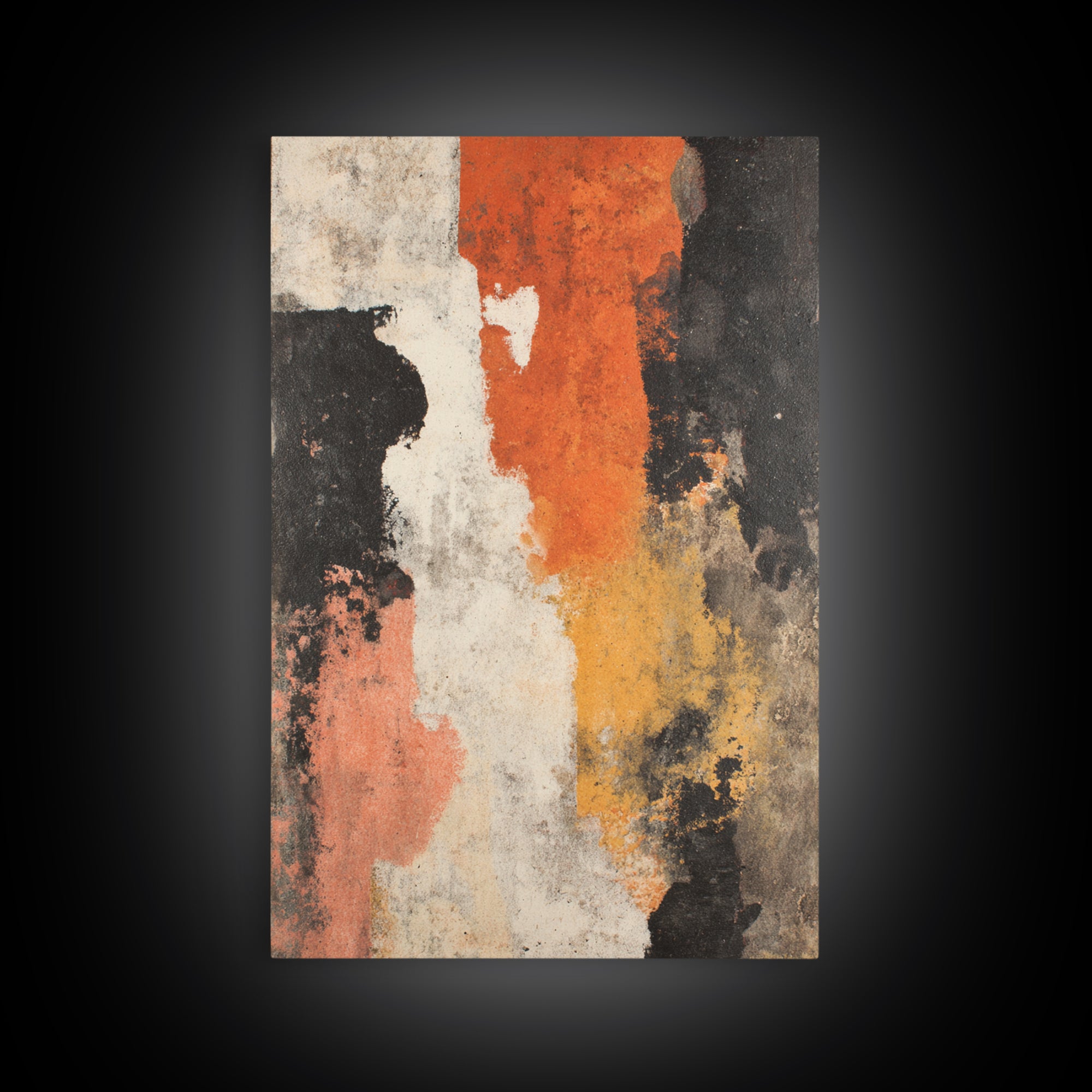 Burnt Orange Canyon Abstraction Framed Canvas Print, Monochrome Art, Bird Art, Living Room Decor, Fine Art, Mono, Boho Decor, MON-2x3-24