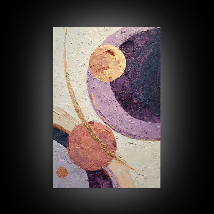 Purple Night Sky Framed Canvas Print, Monochrome Art, Wall Art, Living Room Decor, Abstract Art, Mono, Bedroom Decor, MON-2x3-47