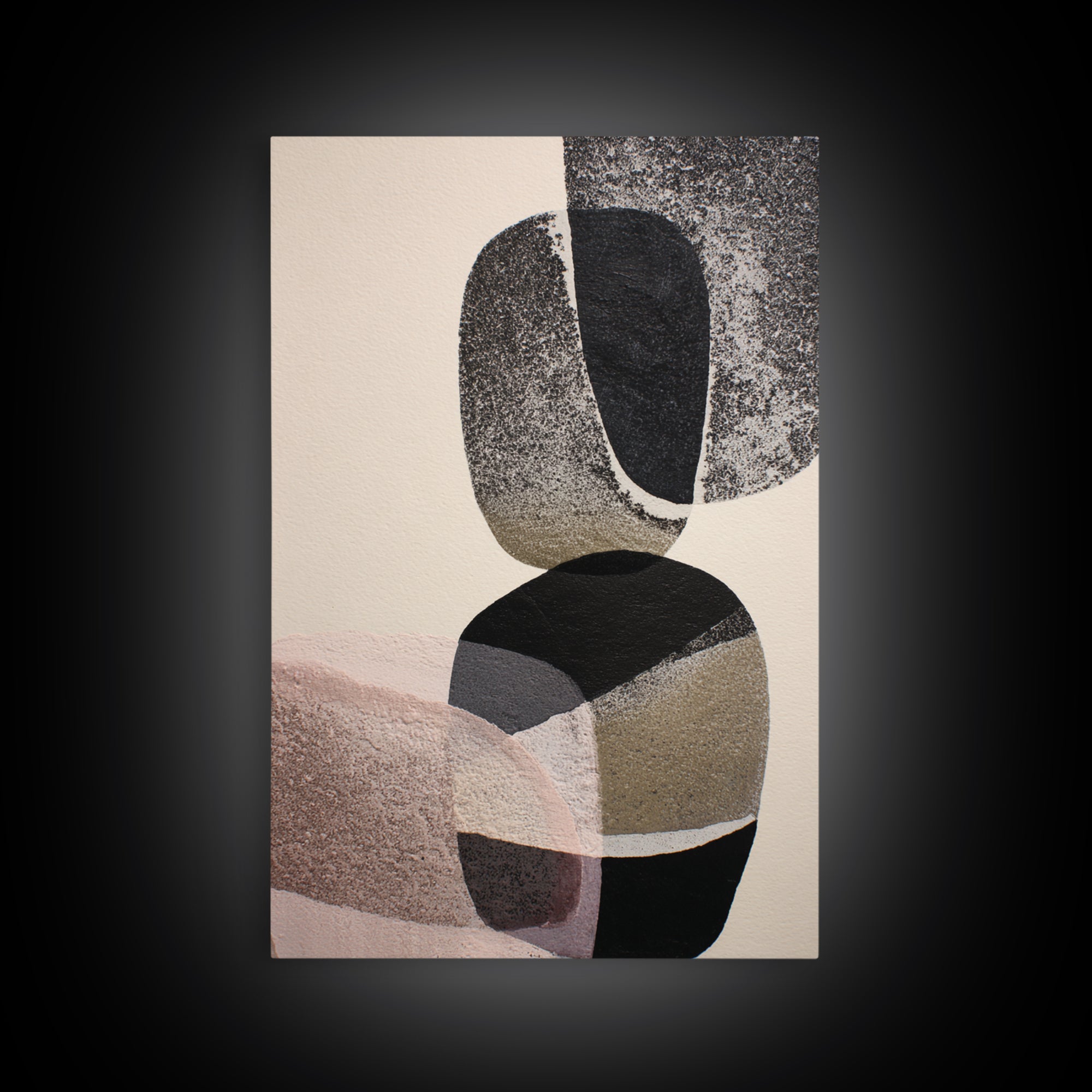 Black Ink Abstract Canvas Print, Monochrome Art, Digital Art, Living Room Decor, Fine Art, Mono, Dark Academia Decor, MON-2x3-62