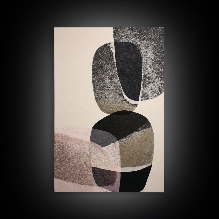 Black Ink Abstract Canvas Print, Monochrome Art, Digital Art, Living Room Decor, Fine Art, Mono, Dark Academia Decor, MON-2x3-62