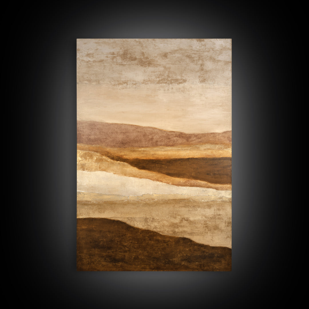 Warm Brown Desert Landscape Canvas Print, Monochrome Art, Digital Wall Art, Living Room Decor, Oil Painting, Mono, MON-2x3-65
