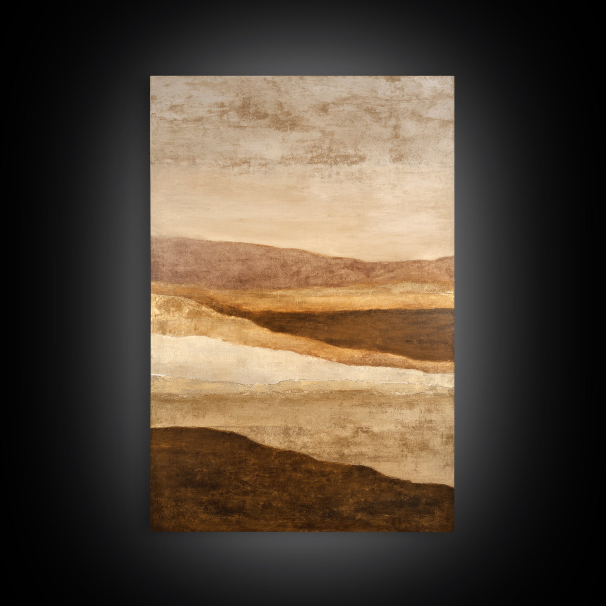 Warm Brown Desert Landscape Canvas Print, Monochrome Art, Digital Wall Art, Living Room Decor, Oil Painting, Mono, MON-2x3-65