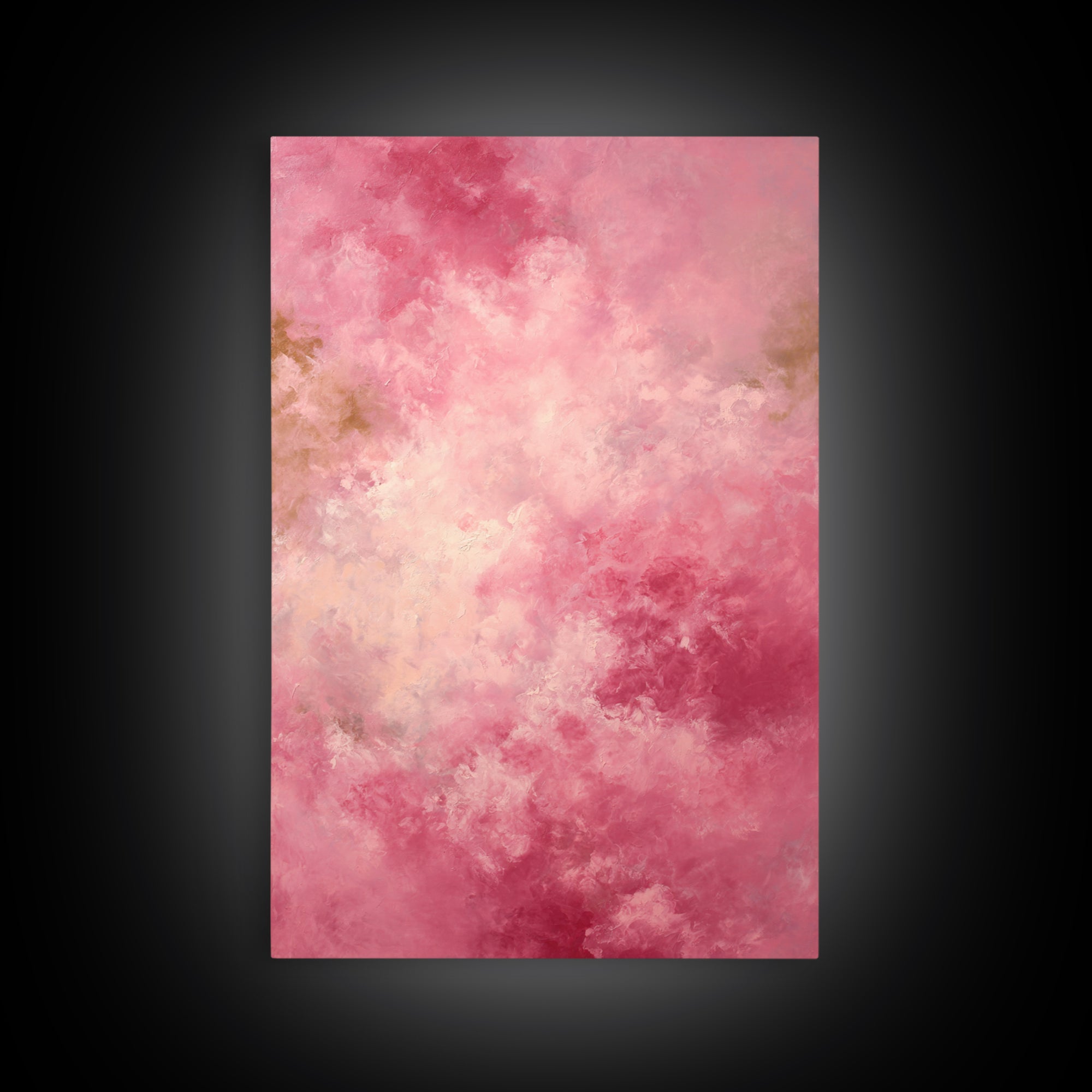 All Pink Cloudscape Framed Canvas Print, Monochrome Art, Mid Century Modern, Living Room Decor, Fine Art, Mono, Boho Wall Art, MON-2x3-68