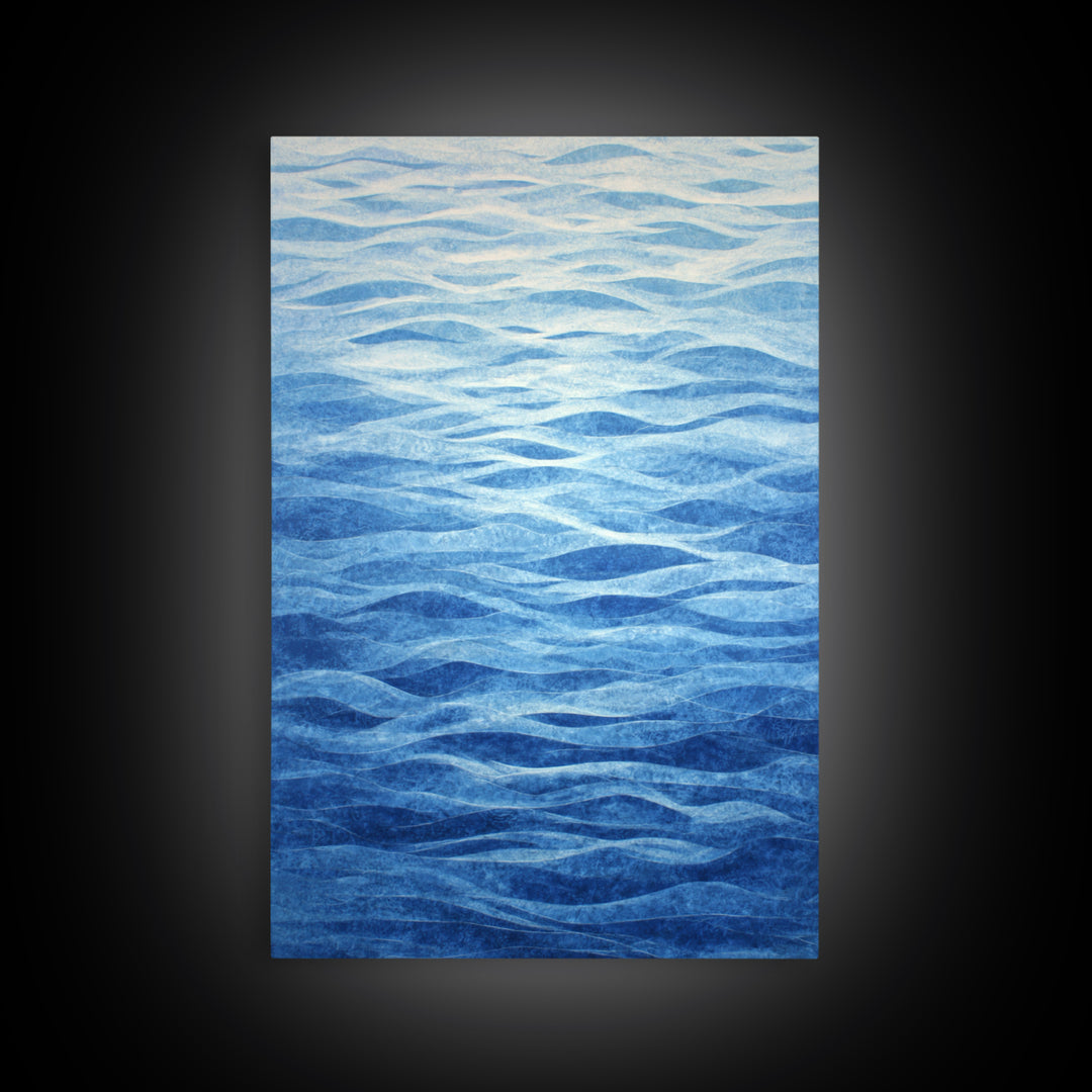 All Blue Ocean Abstraction Canvas Print, Monochrome Art, Bedroom Decor, Living Room Decor, Fine Art, Mono, Abstract Painting, MON-2x3-81
