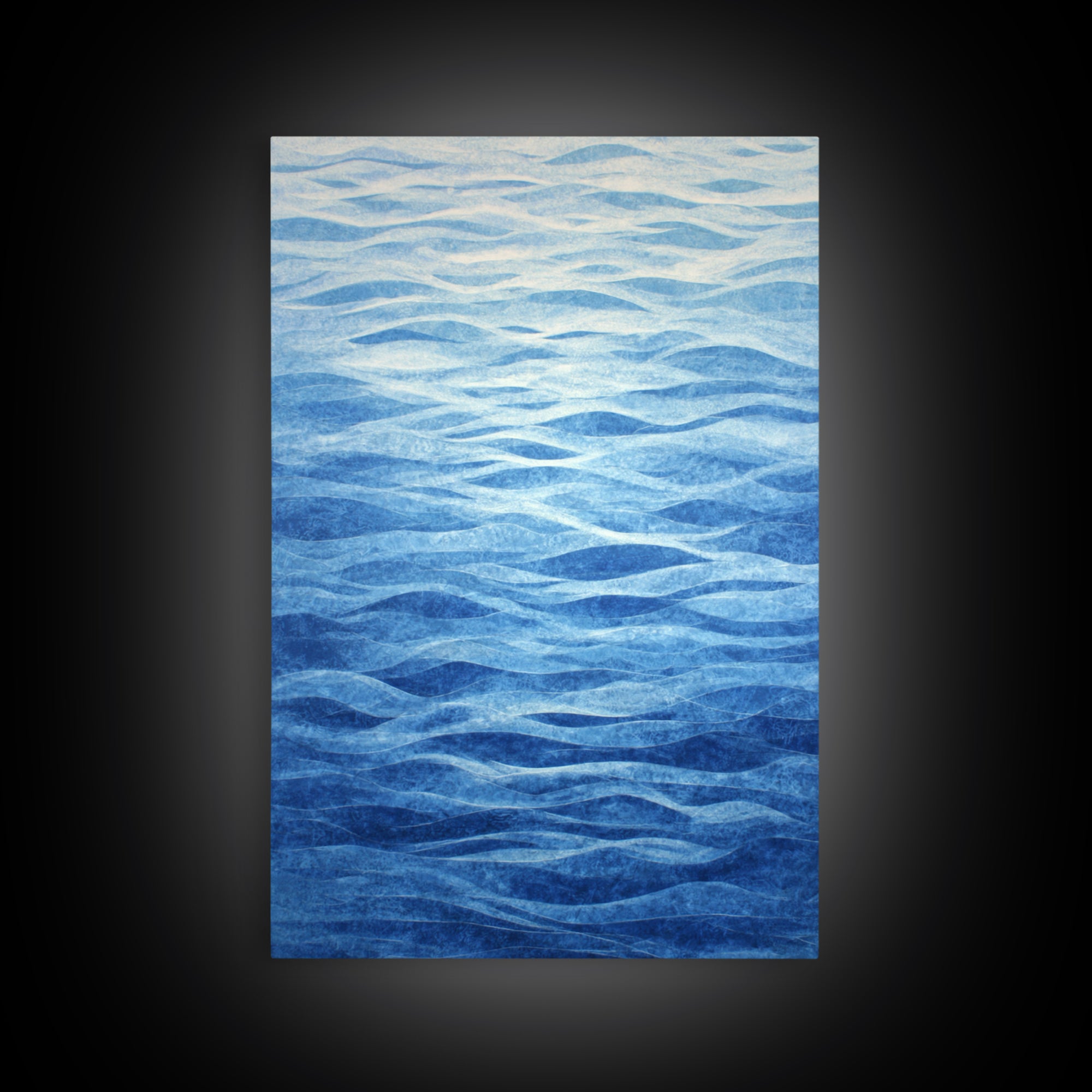 All Blue Ocean Abstraction Canvas Print, Monochrome Art, Bedroom Decor, Living Room Decor, Fine Art, Mono, Abstract Painting, MON-2x3-81