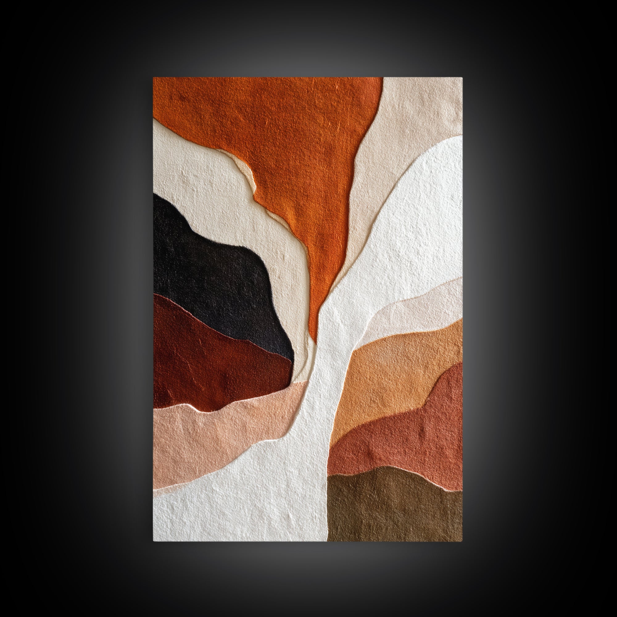 Burnt Orange Canyon Abstraction Canvas Print, Monochrome Art, Original Painting, Living Room Decor, Mono, Dopamine Decor, MON-2x3-96