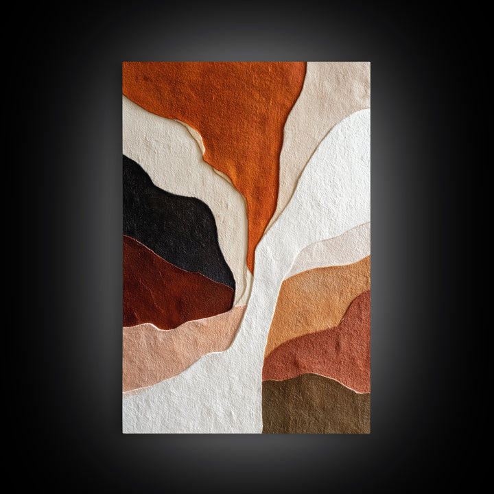 Burnt Orange Canyon Abstraction Canvas Print, Monochrome Art, Original Painting, Living Room Decor, Mono, Dopamine Decor, MON-2x3-96