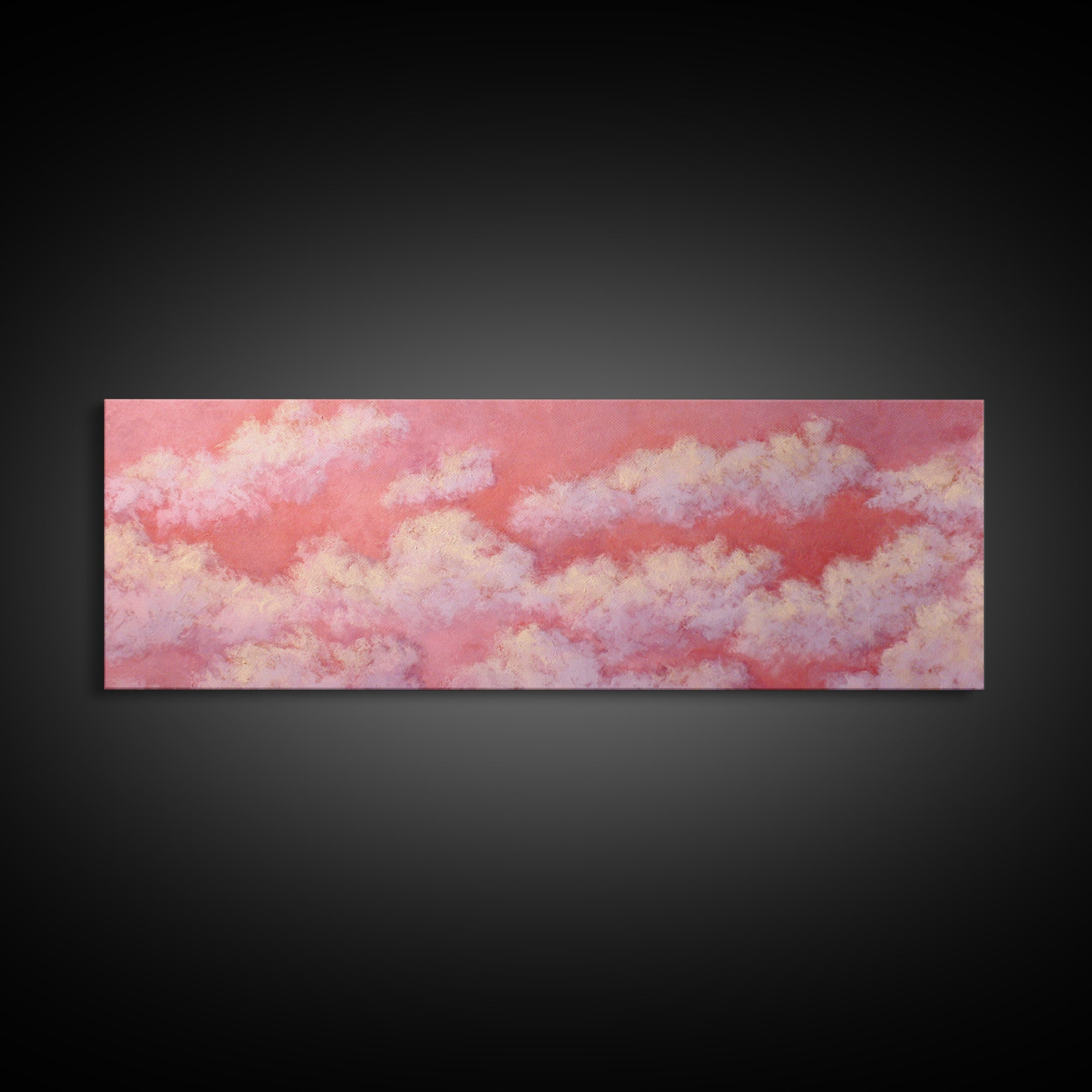 All Pink Cloudscape Canvas Print, Monochrome Art, Neutral Decor, Living Room Decor, Abstract Art, Mono, Home Decor, Poster, MON-3x1-100