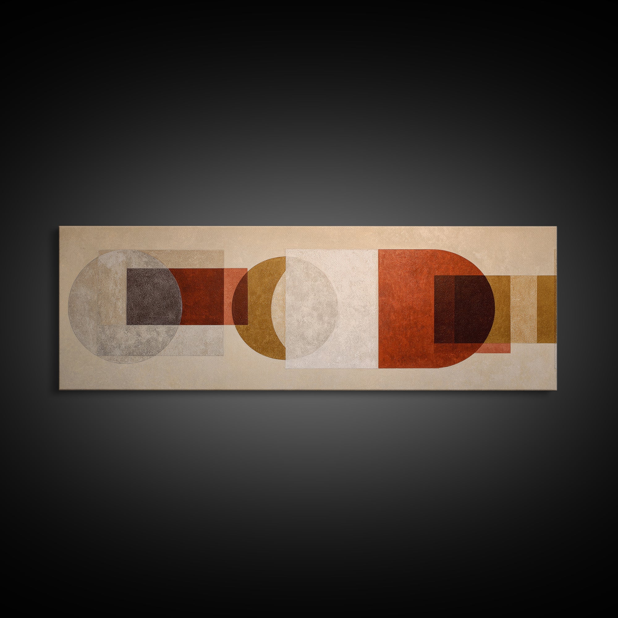 Cream on Cream Minimalist Forms Canvas Print, Monochrome Art, Gallery Decor, Living Room Decor, Oil Painting, Mono, MON-3x1-62