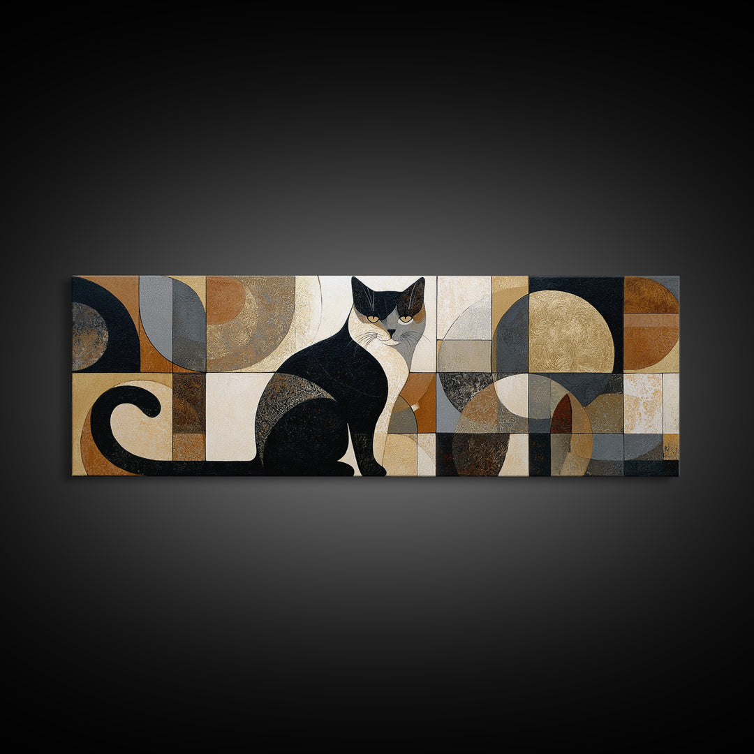Monochrome Cat Portrait Canvas Print, Monochrome Art, Digital Wall Art, Living Room Decor, Fine Art, Mono, Unique Wall Art, MON-3x1-75