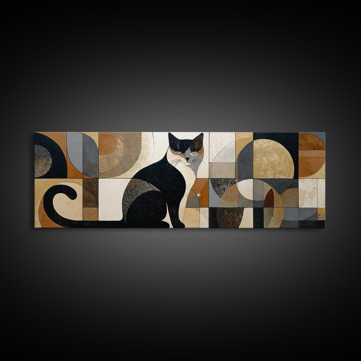 Monochrome Cat Portrait Canvas Print, Monochrome Art, Digital Wall Art, Living Room Decor, Fine Art, Mono, Unique Wall Art, MON-3x1-75