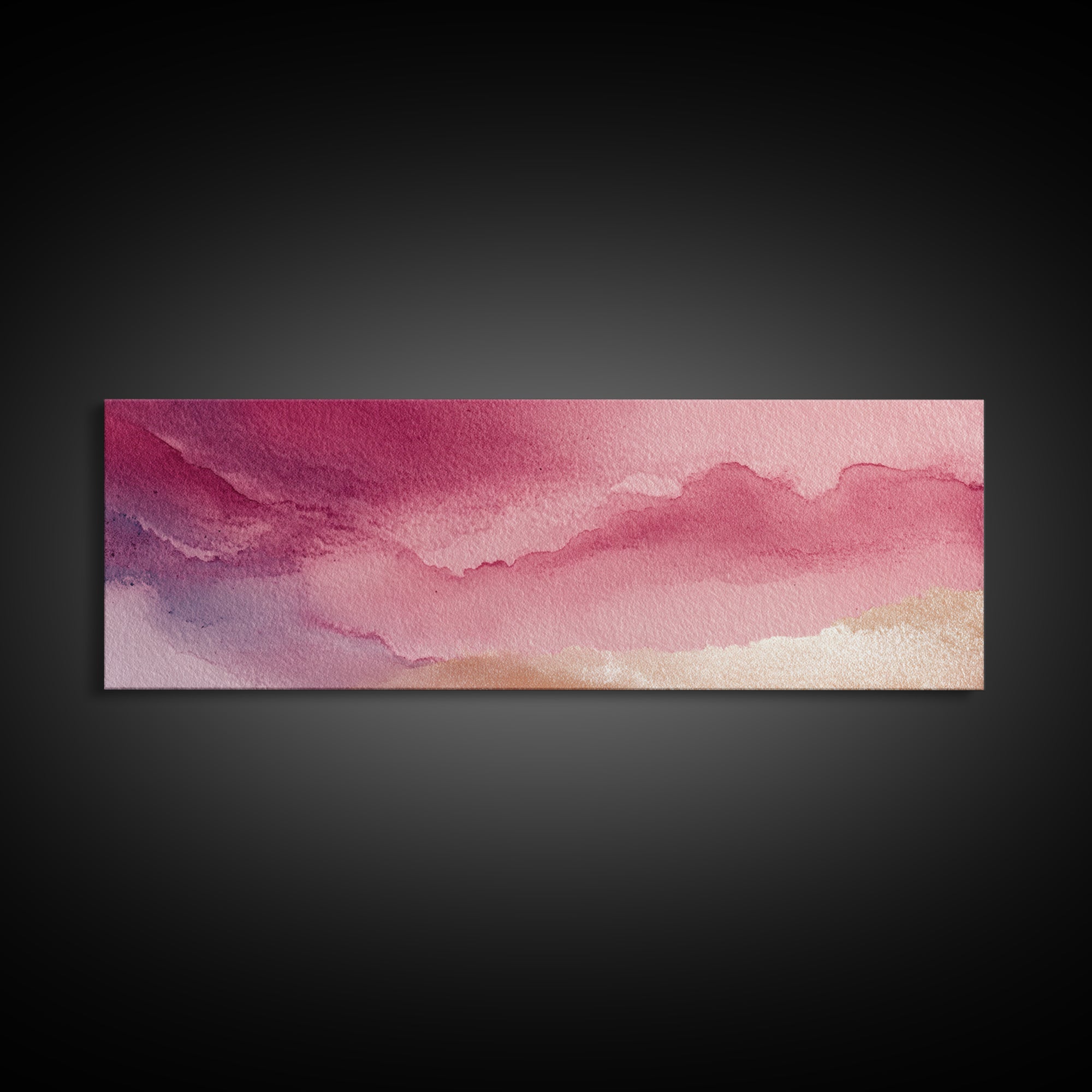 All Pink Cloudscape Canvas Print, Monochrome Art, Home Decor, Living Room Decor, Mono, Bedroom Decor, Textured Wall Art, MON-3x1-76