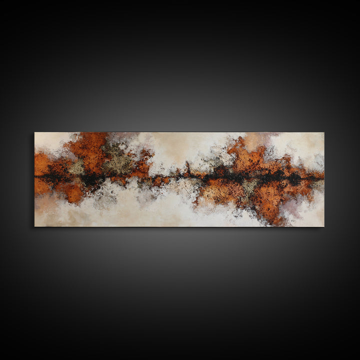 Burnt Orange Canyon Abstraction Canvas Print, Monochrome Art, Poster, Living Room Decor, Fine Art, Mono, Textured Wall Art, MON-3x1-80