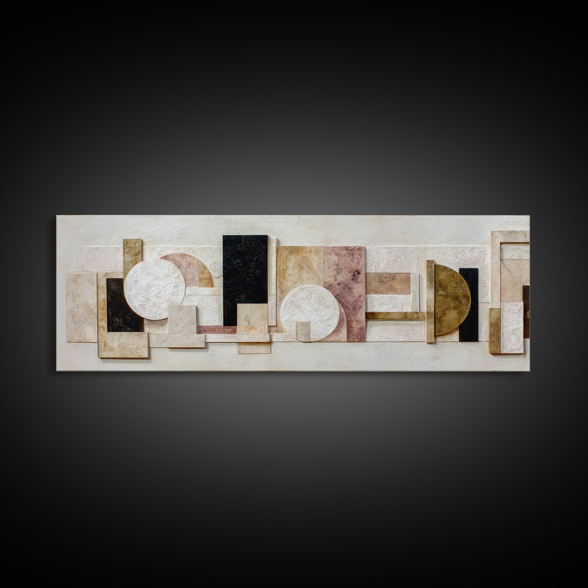 Ivory White Plaster Texture Composition Canvas Print, Monochrome Art, Minimalist Wall Art, Living Room Decor, Fine Art, Mono, MON-3x1-93