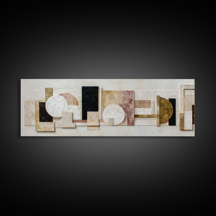 Ivory White Plaster Texture Composition Canvas Print, Monochrome Art, Minimalist Wall Art, Living Room Decor, Fine Art, Mono, MON-3x1-93