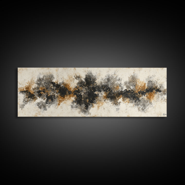 Black Ink Abstract Canvas Print, Monochrome Art, Printable Art, Living Room Decor, Abstract Art, Mono, Minimalist Wall Art, MON-3x1-94